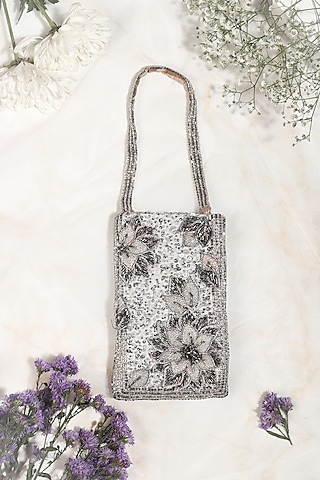 Silver Sequins Bag by Vareli Bafna Designs
