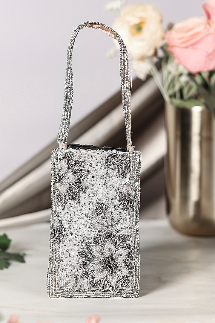 Silver Sequins Bag by Vareli Bafna Designs at Pernia's Pop Up Shop