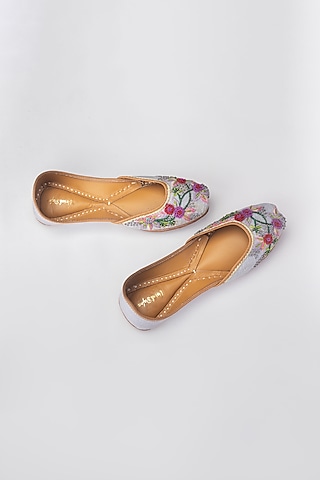 Purple Zardosi Embroidered Juttis by Vareli Bafna Designs