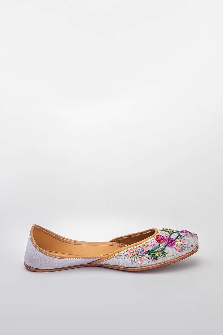 Purple Zardosi Embroidered Juttis by Vareli Bafna Designs at Pernia's Pop Up Shop