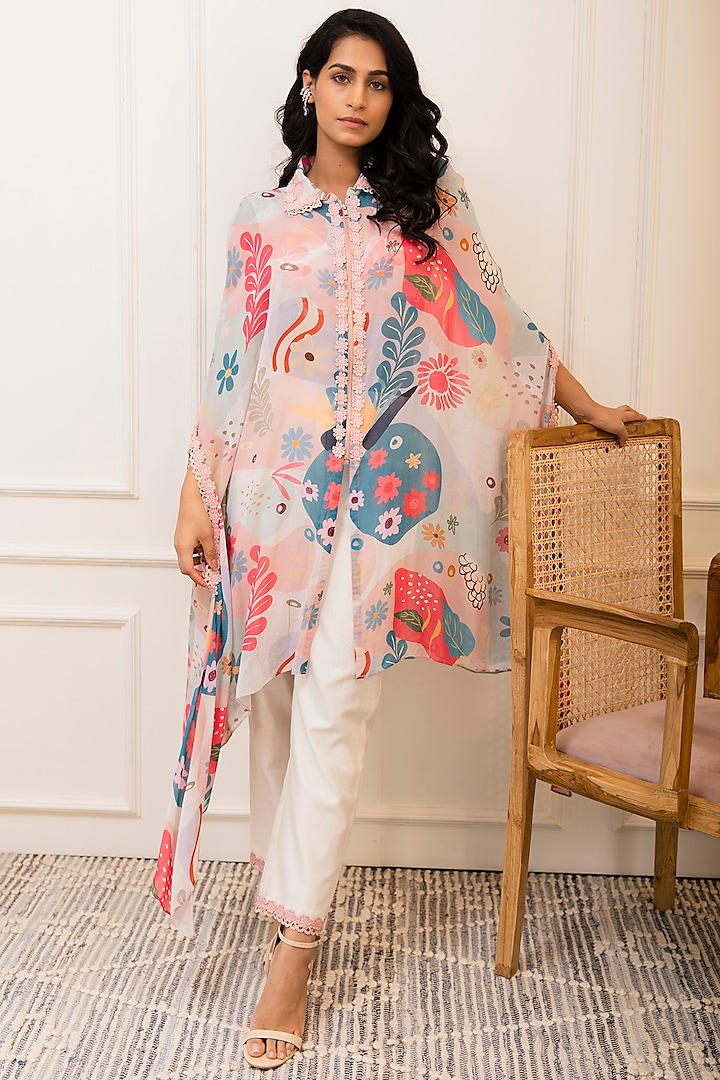 Multi-Colored Georgette Printed Tunic by Varun Bahl Pret at Pernia's Pop Up Shop