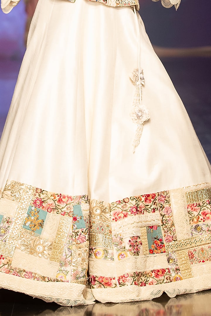 Ivory Tulle Embroidered Bridal Lehenga Set by Varun Bahl at Pernia's Pop Up Shop