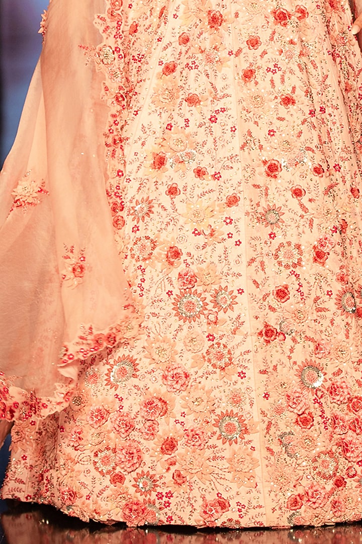 Blush Pink Embroidered Bridal Lehenga Set by Varun Bahl at Pernia's Pop Up Shop