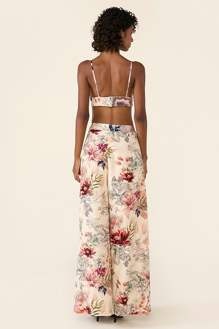 Ivory Crepe Floral Printed Jacket Set by Varun Bahl at Pernia's Pop Up Shop