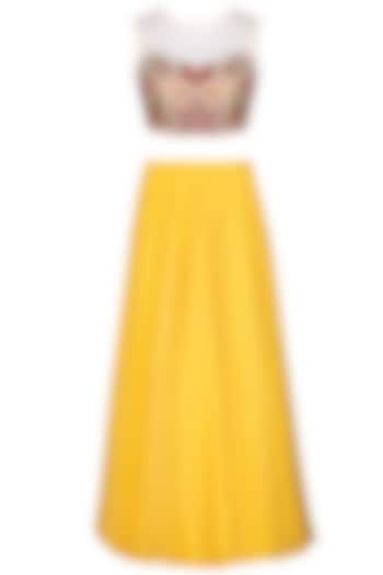 Yellow Lehenga Skirt With Blouse by Varun Bahl Pret
