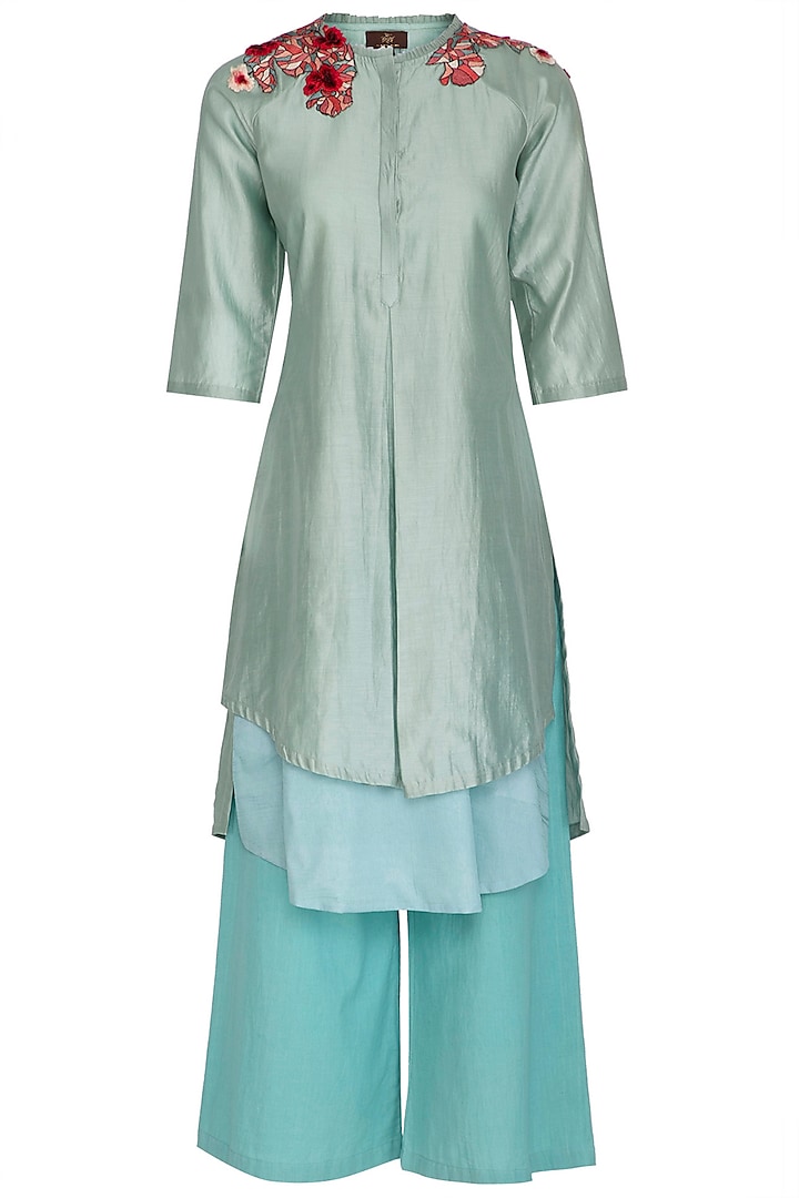 Duckegg Embroidered Tunic Set by Varun Bahl Pret