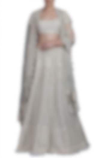 Ivory Embroidered Bridal Lehenga Set by Varun Bahl at Pernia's Pop Up Shop