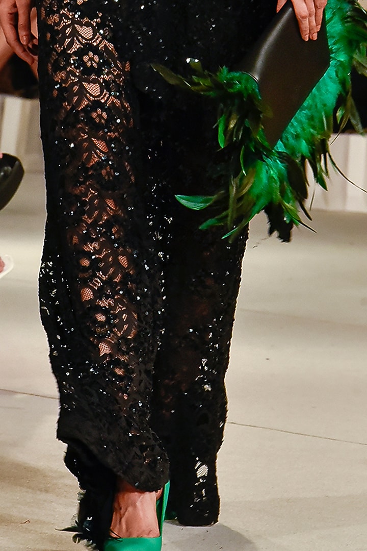 Black Embroidered Jacket Set by Varun Bahl at Pernia's Pop Up Shop