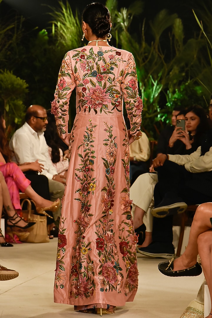 Pink Embroidered Bridal Anarkali Set by Varun Bahl at Pernia's Pop Up Shop