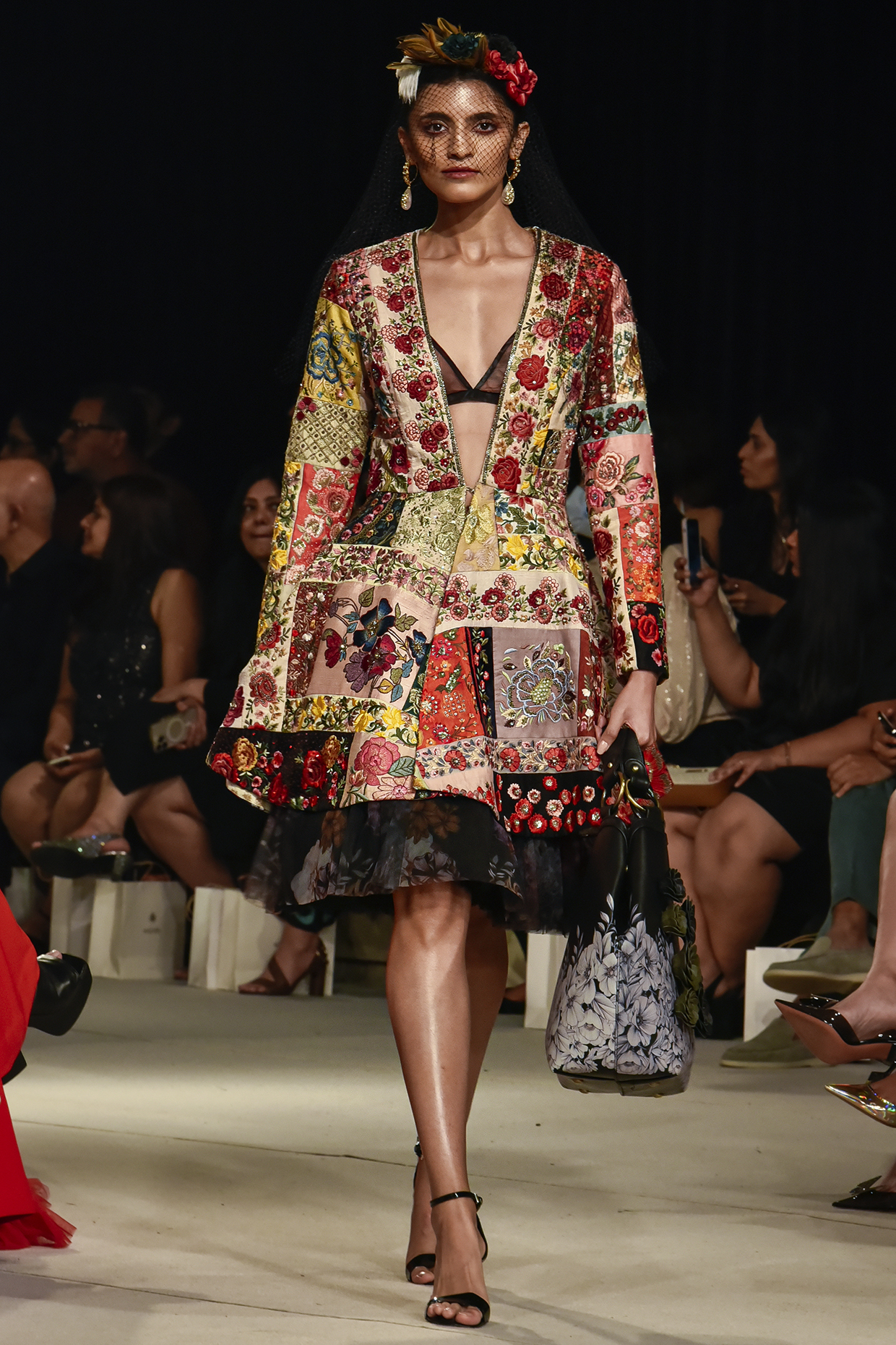 Multi-Colored Embroidered Peplum Jacket Set by Varun Bahl at Pernia's Pop Up Shop