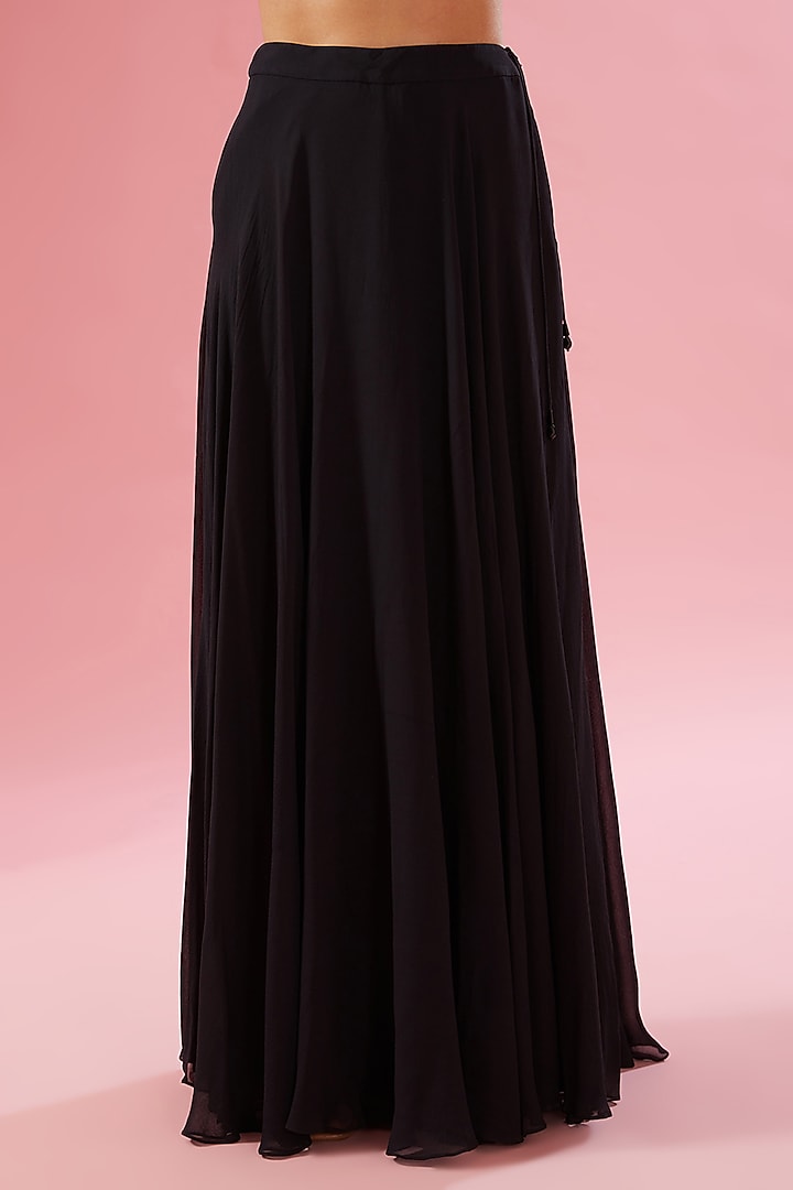 Black Georgette Bridal Sharara Set by Varun Bahl at Pernia's Pop Up Shop