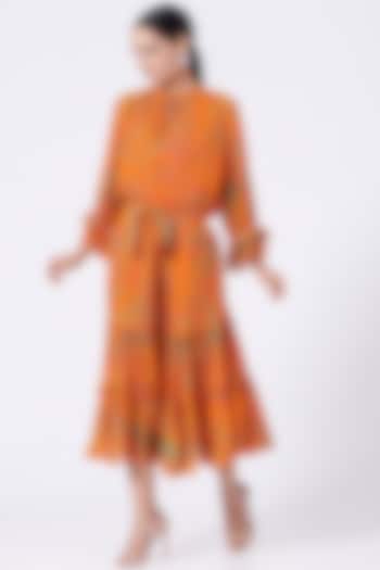 Tangerine Tiered Dress