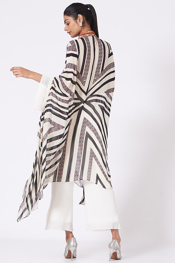 White Printed Shirt Tunic by Varun Bahl Pret at Pernia's Pop Up Shop