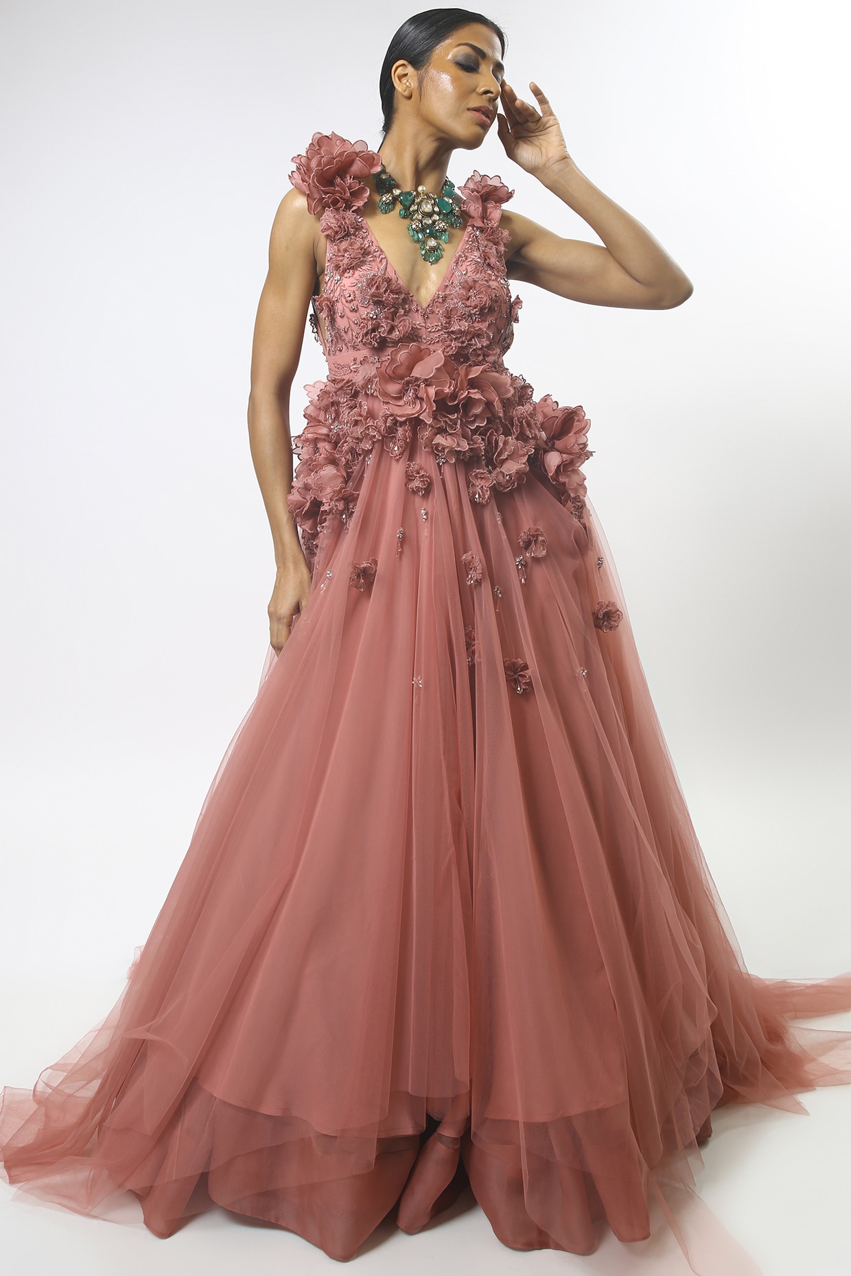 old rose gown design