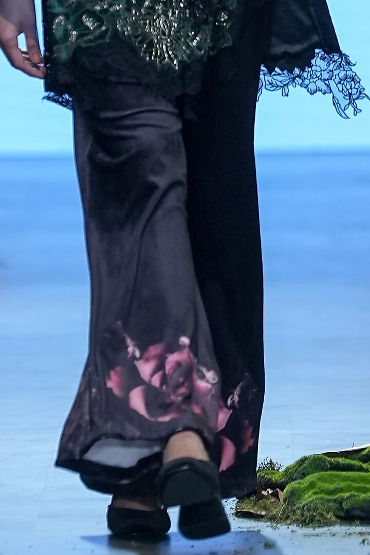 Black Tulle Cape Set by Varun Bahl at Pernia's Pop Up Shop