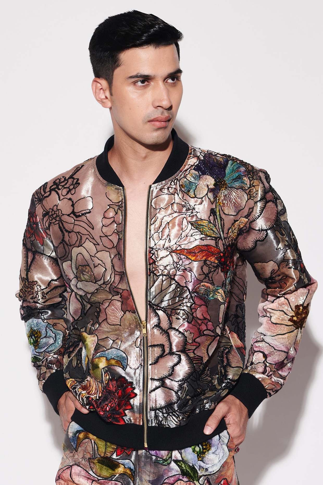 Buy Black Camo Print Co-ord Bomber Jacket for Men