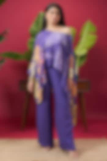 Purple Chinon Floral Printed Co-Ord Set by Vidhi By A La Mode at Pernia's Pop Up Shop