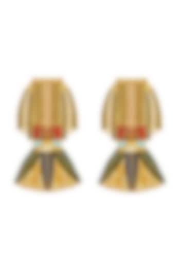 Gold Plated Swarovski Crystals Cleopatra Earrings by Valliyan By Nitya Arora at Pernia's Pop Up Shop