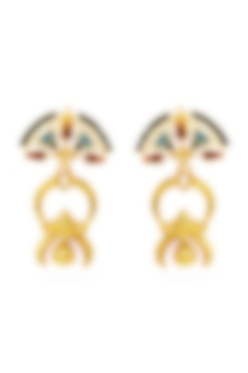 Gold Plated Swarovski Crystals Earrings by Valliyan By Nitya Arora