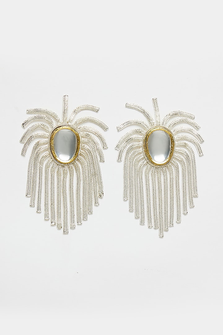 Two Tone Plated Glass Polki Firework Earrings by Valliyan By Nitya Arora at Pernia's Pop Up Shop