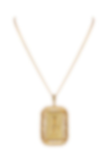Gold Finish Pendant Necklace by Valliyan by Nitya Arora