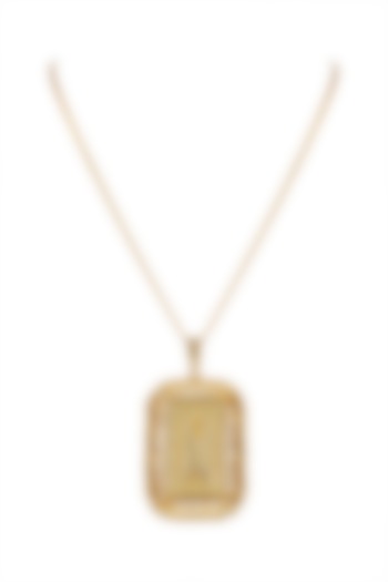 Gold Finish Necklace With Initials by Valliyan by Nitya Arora