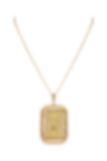 Gold Finish Initial Pendant Necklace by Valliyan by Nitya Arora