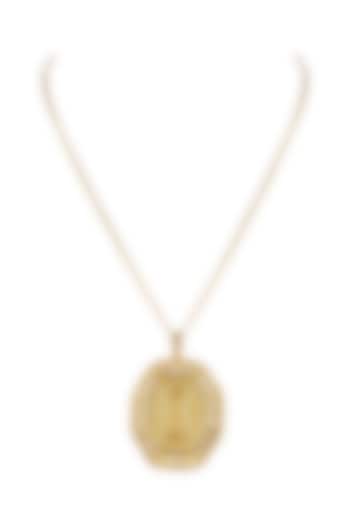 Gold Finish Pendant Necklace by Valliyan by Nitya Arora