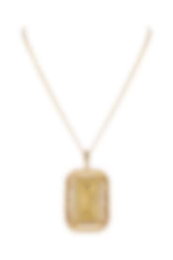 Gold Finish Pendant Necklace With Initials by Valliyan by Nitya Arora
