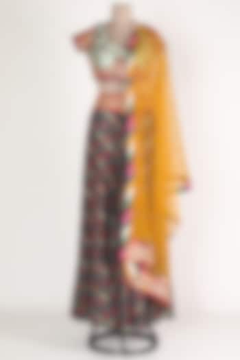 Black & Yellow Embroidered Skirt Set by Verb by Pallavi Singhee at Pernia's Pop Up Shop