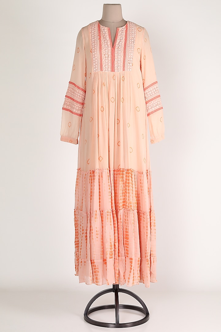 Peach Embroidered Dress by Verb by Pallavi Singhee