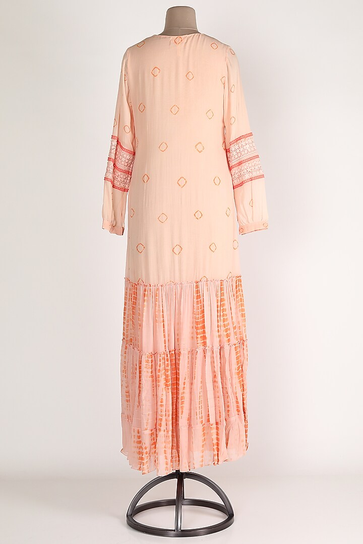 Peach Embroidered Cocktail Dress by Verb by Pallavi Singhee at Pernia's Pop Up Shop