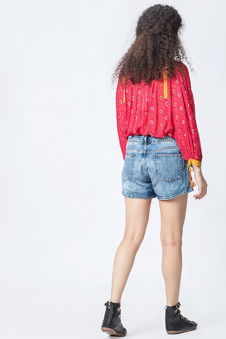 Red Printed Blouse by Verb by Pallavi Singhee at Pernia's Pop Up Shop