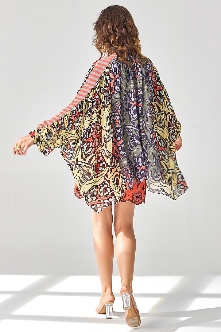 Grey Viscose Georgette Embroidered Blouse by Verb by Pallavi Singhee at Pernia's Pop Up Shop