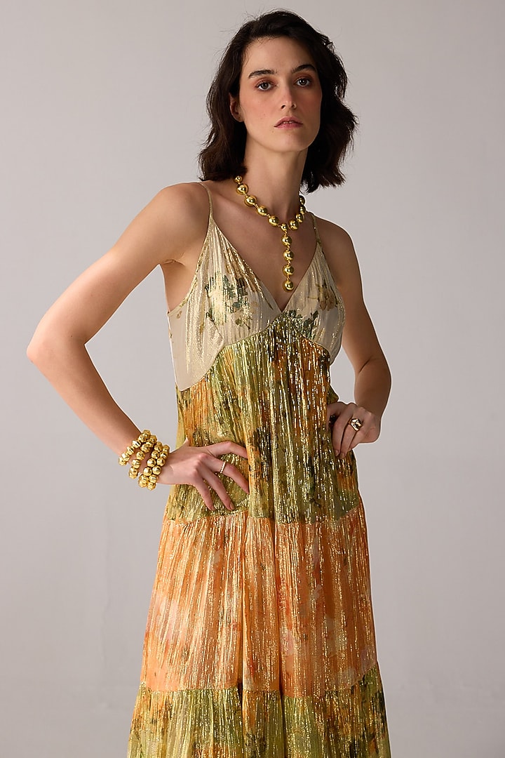 verb by pallavi singhee sequin dress Verb by Pallavi Singhee Sheer-Sleeve Sequin Dress