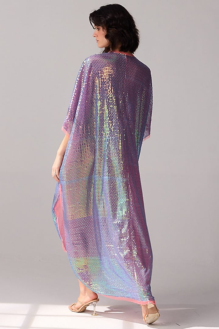 Purple Tulle Sequins Kaftan Summer Dress by Verb by Pallavi Singhee at Pernia's Pop Up Shop