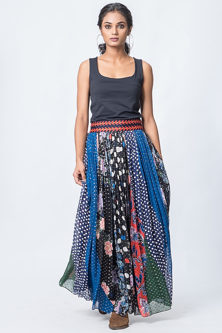 Multi Colored Printed Skirt by Verb by Pallavi Singhee