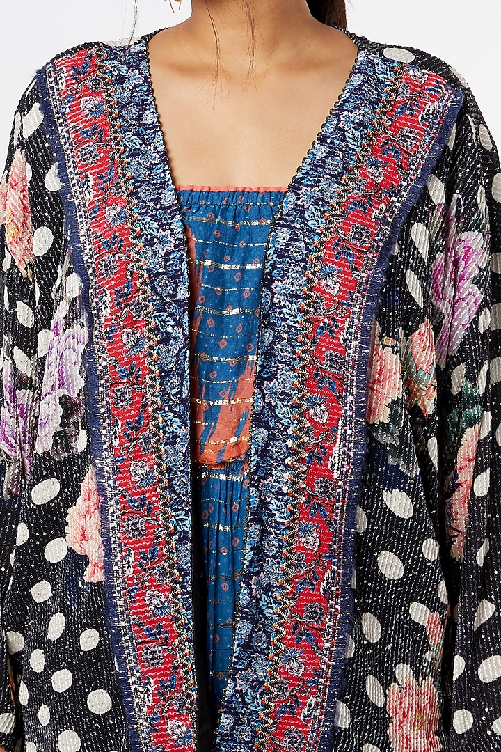 Multi Colored Printed Vacation Dress With Cover Up by Verb by Pallavi Singhee at Pernia's Pop Up Shop