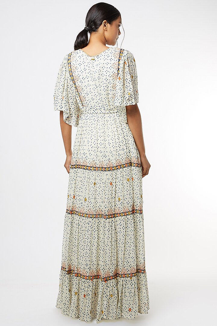 Ivory Bandhani Printed Vacation Dress by Verb by Pallavi Singhee at Pernia's Pop Up Shop
