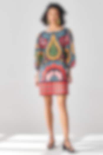 Black Cotton & Poplin Embroidered Shift Vacation Dress by Verb by Pallavi Singhee at Pernia's Pop Up Shop