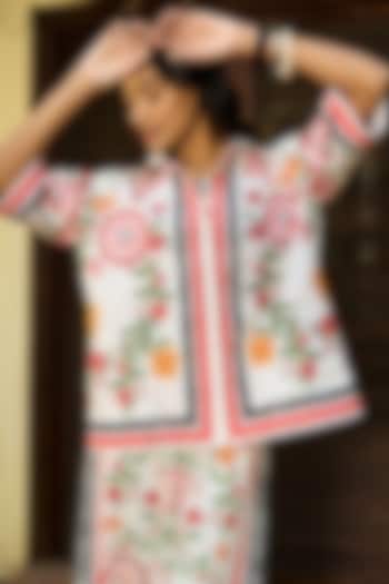 Ivory Cotton Embroidered Shirt by Verb by Pallavi Singhee at Pernia's Pop Up Shop