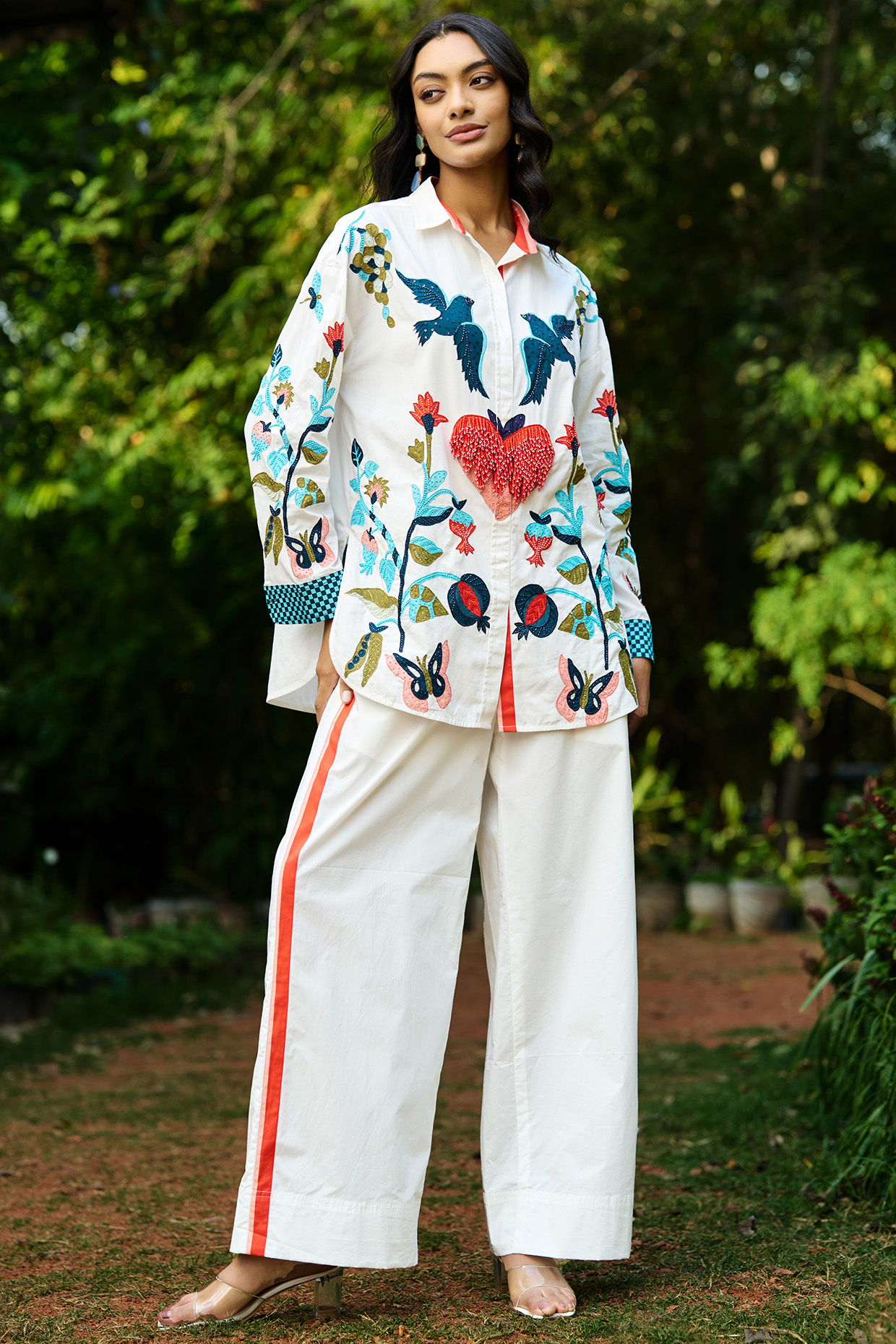 Ivory Cotton Printed Shirt by Verb by Pallavi Singhee at Pernia's Pop Up Shop