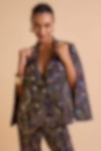 Purple Velvet Sequins Jacket  by Verb by Pallavi Singhee at Pernia's Pop Up Shop