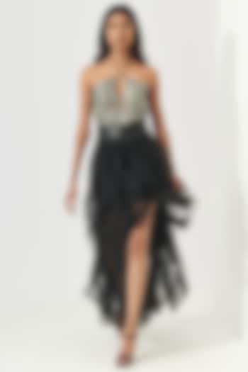Black Tulle Layered Skirt by Verb by Pallavi Singhee