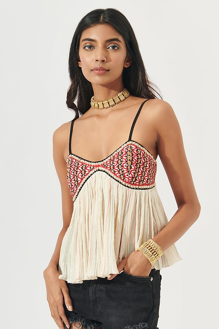 Ivory Cotton Blouse by Verb by Pallavi Singhee at Pernia's Pop Up Shop