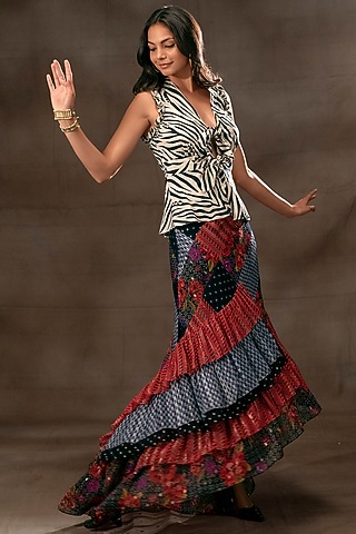 Multi-Colored Cotton Printed Blouse by Verb by Pallavi Singhee