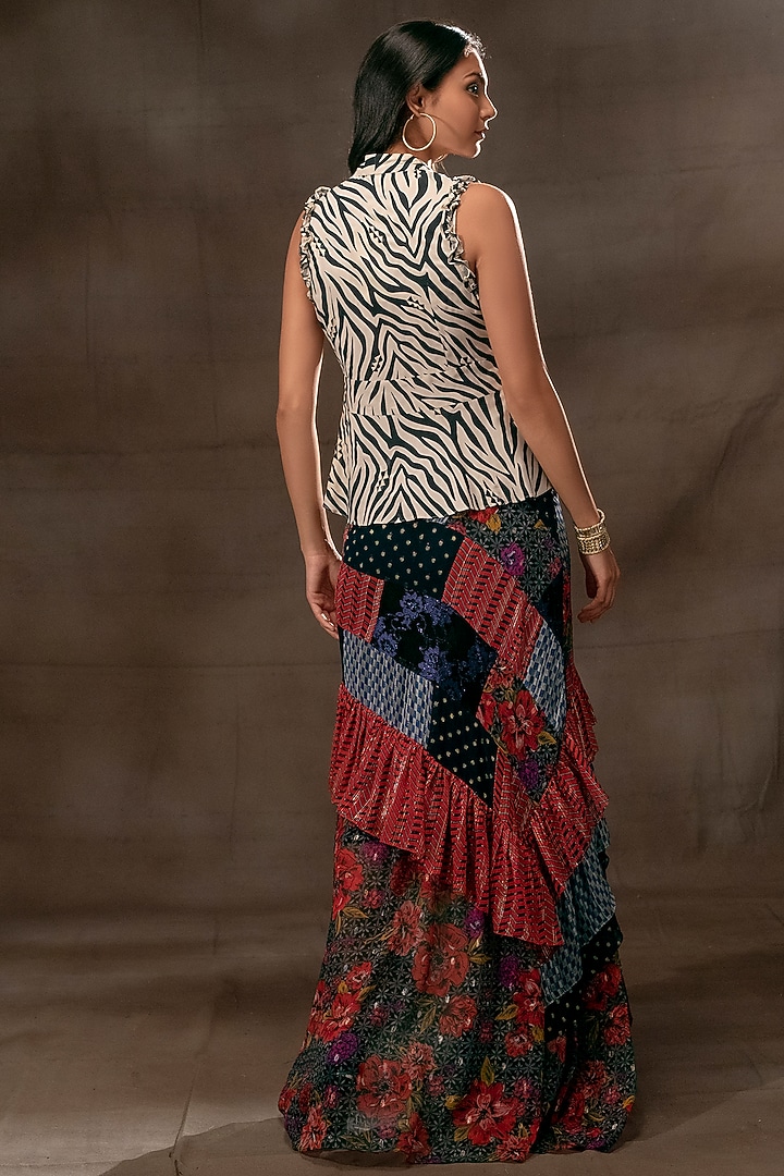 Multi-Colored Cotton Printed Blouse by Verb by Pallavi Singhee at Pernia's Pop Up Shop
