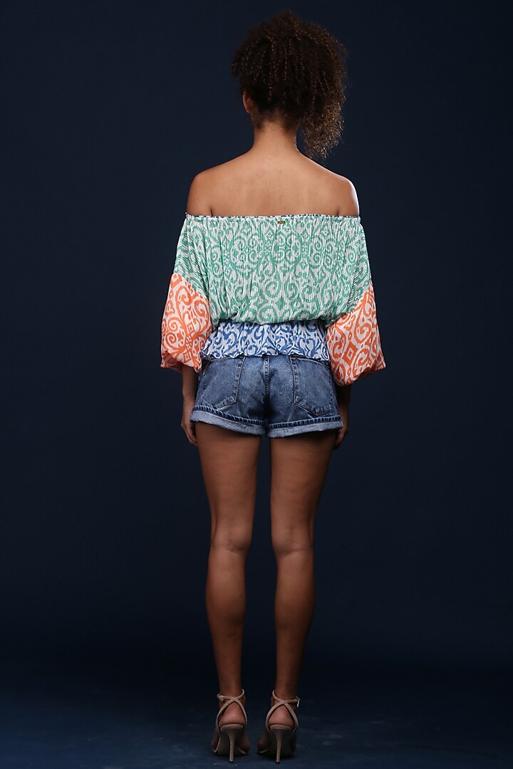 Green Paisley Printed Blouse by Verb by Pallavi Singhee at Pernia's Pop Up Shop