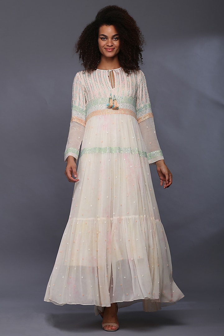 White Tie & Dye Maxi Dress by Verb by Pallavi Singhee