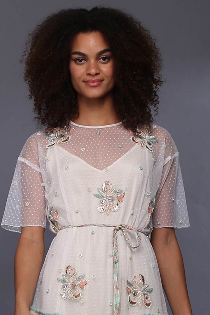 Ivory Boota Embroidered Maxi Vacation Dress by Verb by Pallavi Singhee at Pernia's Pop Up Shop